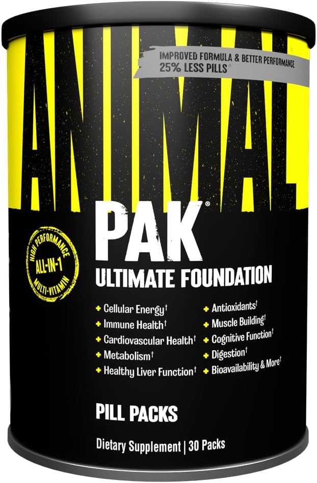 Animal Pak - Convenient Multivitamin for Men & Women Daily All-in-One Vitamin & Supplement Pack - Zinc, Vitamins C, B, D, Amino Acids, and Immune Support - Sports Nutrition Performance - 44 Count