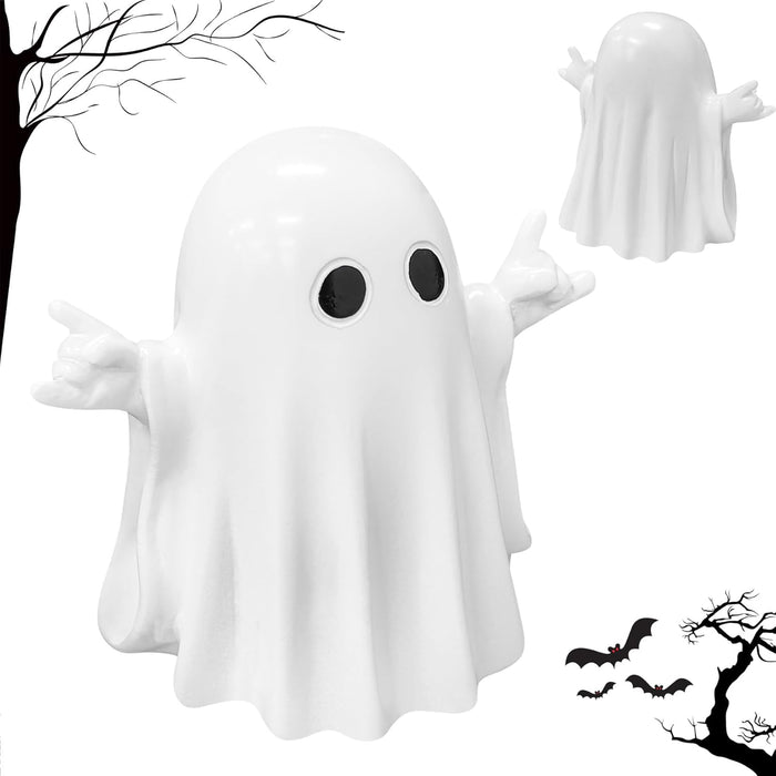 Halloween Ghost Figurine-Spooky & Cute Ghost Statue for Home, Desk, Party Decor | Funny Middle Finger Halloween Decorations Indoor