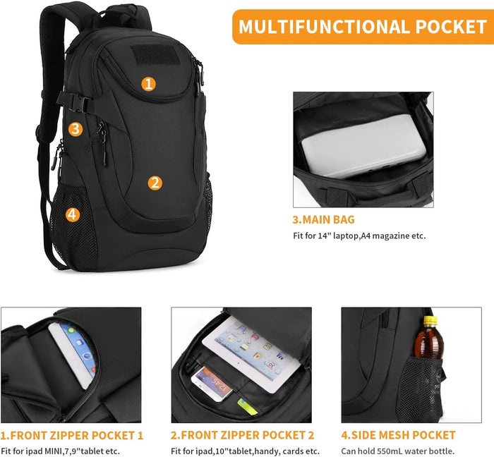 HUNTVP 25L Tactical Backpack Rucksack Tactical Assault Pack Military Bag WR