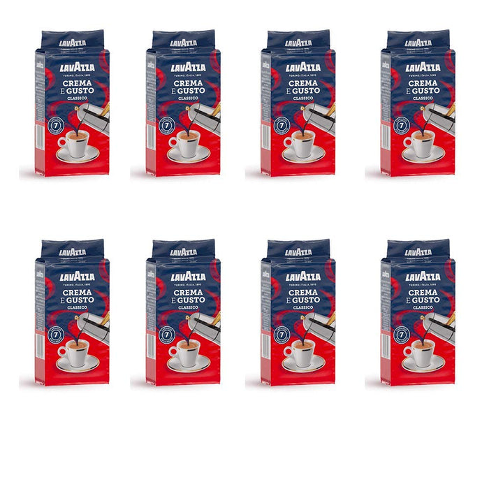 Lavazza Crema e Gusto Ground Coffee, Medium Roast, Arabica and Robusta Blend, 8.8 oz Brick (Pack of 4)