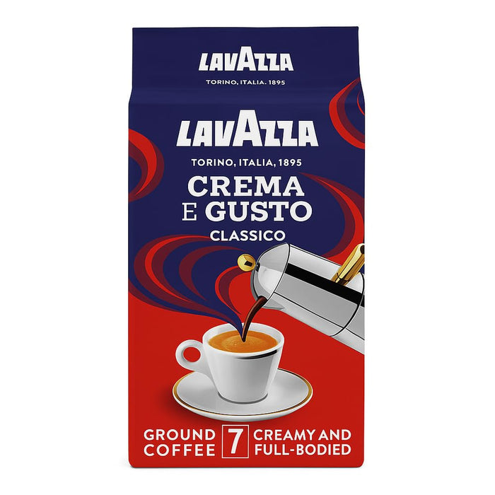 Lavazza Crema e Gusto Ground Coffee, Medium Roast, Arabica and Robusta Blend, 8.8 oz Brick (Pack of 4)