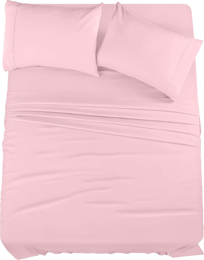 Utopia Bedding King Sheet Set 4 Piece Bed Sheets for King Size Bed, Hotel Luxury, Extra Soft, Cooling Bed Sheets - Wrinkle, and Fade Resistant (White)