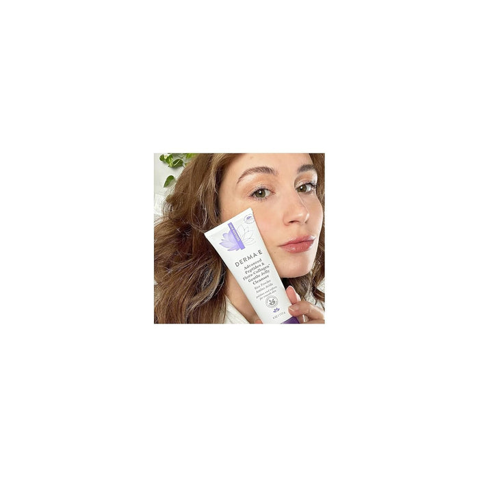 Derma E Advanced Peptides and Vegan Flora-Collagen Gentle Jelly Cleanser – Cleansing Face Wash Brightens, Hydrates and Reduces Appearance of Facial Lines and Wrinkles, 4 Oz