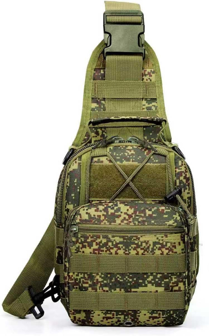 Viriber Tactical Backpack, Waterproof Military Cross-body Molle Sling Shoulder Backpack Chest Bag for Outdoor Every Day Carry Black