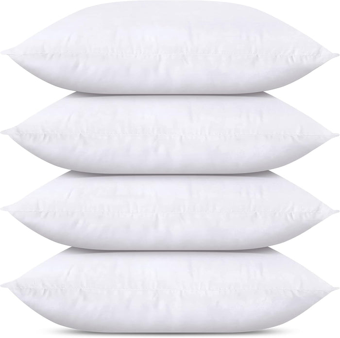 Utopia Bedding Throw Pillows (Set of 4, White), 18 x 18 Inches Pillows for Sofa, Bed and Couch Decorative Stuffer Pillow
