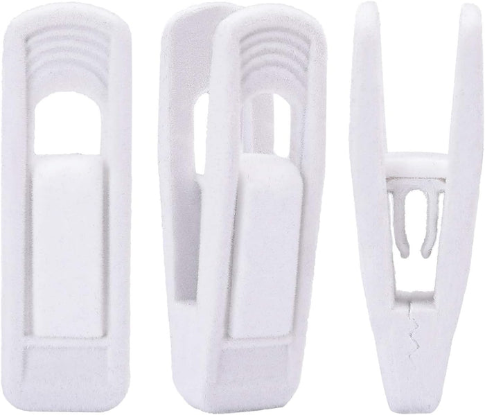 Trgowaul Velvet Hangers - Strong Finger Clips for Thin Pants (20pc, Beige)