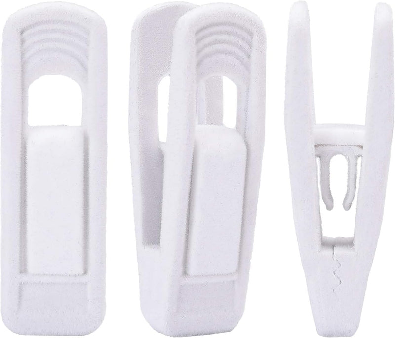 Trgowaul Velvet Hangers - Strong Finger Clips for Thin Pants (20pc, Beige)