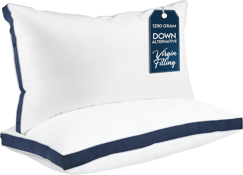 Utopia Bedding Bed Pillows for Sleeping King Size (White), Set of 2, Cooling Hotel Quality, Gusseted Pillow for Back, Stomach or Side Sleepers