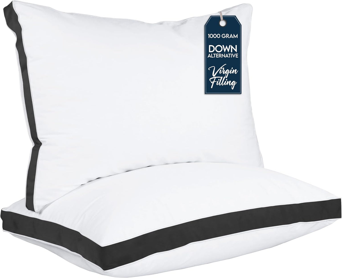Utopia Bedding Bed Pillows for Sleeping Queen Size (White), Set of 2, Cooling Hotel Quality, Gusseted Pillow for Back, Stomach or Side Sleepers