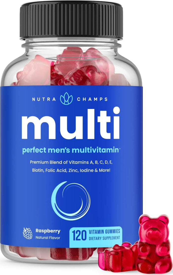NutraChamps Multivitamin for Men, 240 Count, Vitamins A, B, C, D, E, Biotin, Zinc, Mens Gummy Multivitamins Supplement, Chewable Daily Multi Gummy Vitamins for Men (Pack of 2)