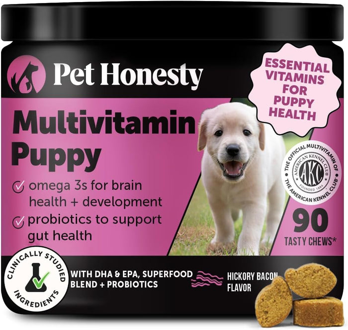 Multivitamin Dog Supplement, Glucosamine Chondroitin for Dogs, Probiotics, Omega Fish Oil, Dog Supplements & Vitamins, Vitamins for Skin and Coat Allergies (Chicken 90 ct)