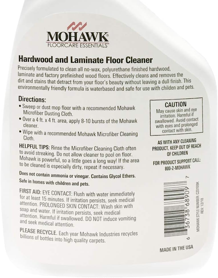Mohawk FloorCare Essentials Hardwood & Laminate Floor Cleaner - 32 Ounce Spray Bottle
