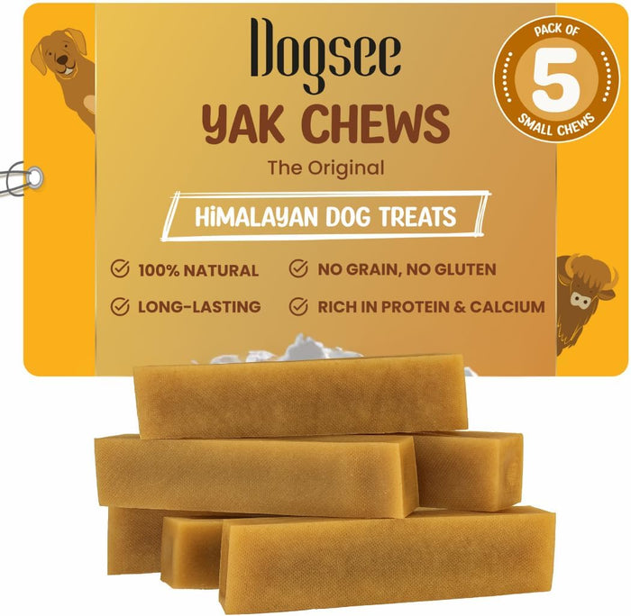 Dogsee Original Yak Cheese Himalayan Dog Chews 1lb (Small- 13 Bars) | 100% All Natural | Dog Treats Small Breed | Dog Chews Long Lasting for Aggressive Chewers | High Protein | Dental Sticks
