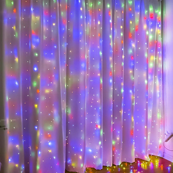 ZSJWL 300 LED Curtain Fairy Lights with Remote, 8 Modes 9.8 × 9.8 Ft, USB Plug in Copper Wire String Lights for Bedroom Window Chrismas Wedding Party, Warm White