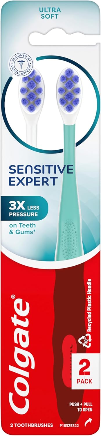 Colgate Ultra Soft Toothbrush Pack, Extra Soft for Sensitive Gums, 2 Pack