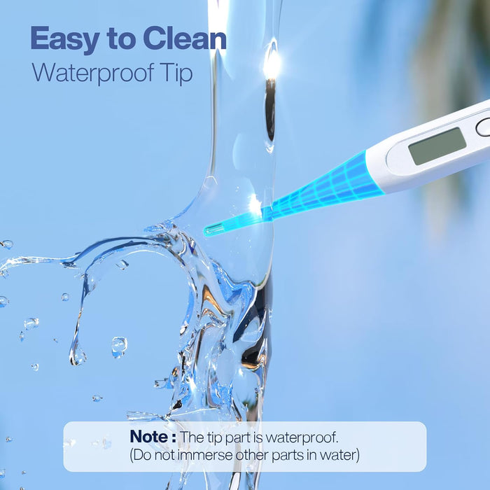 Boncare 10 Seconds Oral Thermometer for Adults and Kids - Accurate & Safe Rectal Digital Thermometer for Baby with Fever Alarm (Light Blue)
