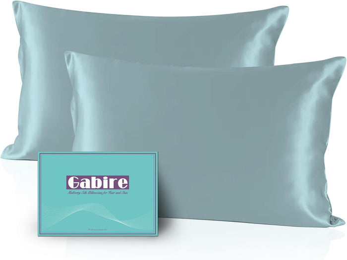Mulberry Silk Pillowcase for Hair and Skin Prevent Acne Pillow Cases Both Sides Real Silk Pillowcases Organic Silk Pillowcase with Hidden Zipper, White, King (20"×36")