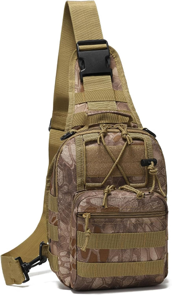 Viriber Tactical Backpack, Waterproof Military Cross-body Molle Sling Shoulder Backpack Chest Bag for Outdoor Every Day Carry Black