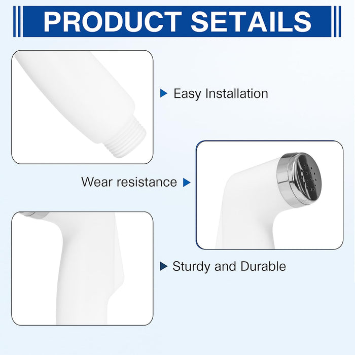 WOYO ABS Plastic Health Faucet Jet Spray with Wall Hook & Screws for Toilet, Baby Care, Pet Bathing & Floor Cleaning High Pressure Leakproof Nozzle Pack of 1 (Style-2)