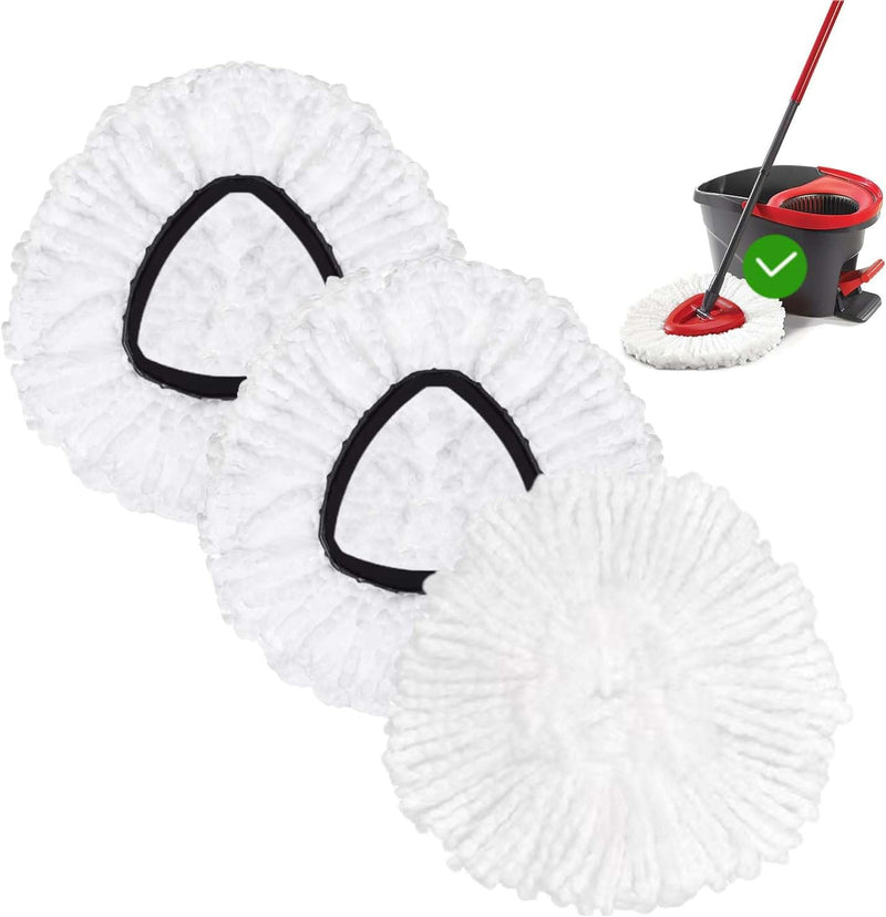 4 Pack Spin Mop Replacement Head Mop Refill Compatible with Oceda Triangle Swivel Mops Microfiber Swivel Mop Refill,Deep Clean,Machine Washable and Easy to Replace