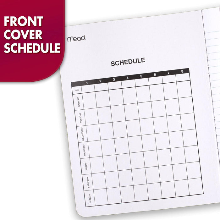 Mead Composition Notebook, 3 Pack, Wide Ruled Paper, 7-1/2" x 9-3/4", 100 Sheets per Comp Book, Black Marble (38301)