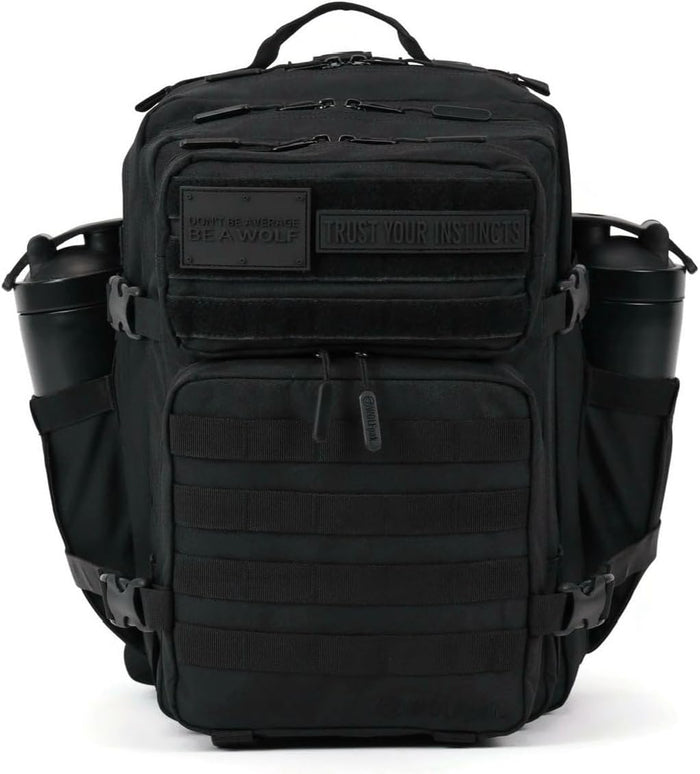 WOLFpak 35L Athletic Gym Backpack - Durable 1000D Waterproof Oxford Material w/MOLLE Webbing, Laptop Pocket & Dual Cup Holders, Durable Fitness/Travel/Military Daypack (Timber Wolf Yellow Jacket)