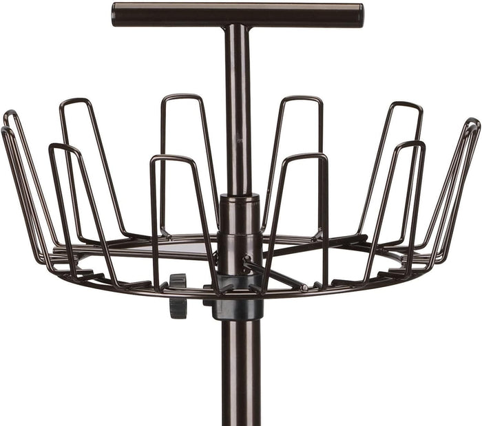 Household Essentials 2139-1 Metal Four-Tier Adjustable Revolving Shoe Rack | Holds up to 24 Pairs of Shoes | Antique Bronze Finish