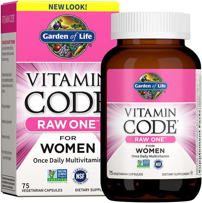 Garden of Life Vitamin Code Raw One Once Daily Multivitamin Capsules, Fruits, Veggies, Probiotics for Womens Health, Vegetarian, Gluten Free, 75 Count