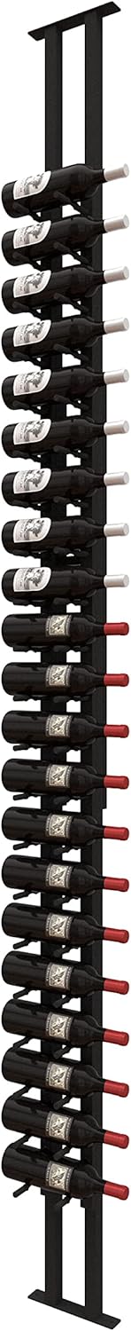 Ultra Wine Racks Floor-to-Ceiling Mount Display (1 Side, Triple Deep, Black, Holds 63 Wine Bottles) - Modern Metal Wine Storage for Wine Cellars, Home Bars, Kitchens, and Dining Rooms