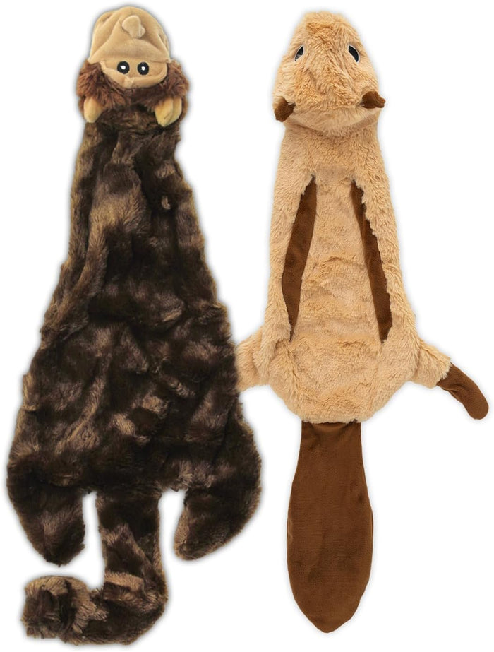 Best Pet Supplies Squeaky Dog Toys with Soft Durable Fabric for Small, Medium and Large Pets Interactive Toy for Indoor Play, Supports Active Biting and Play - 4 Figures, Small