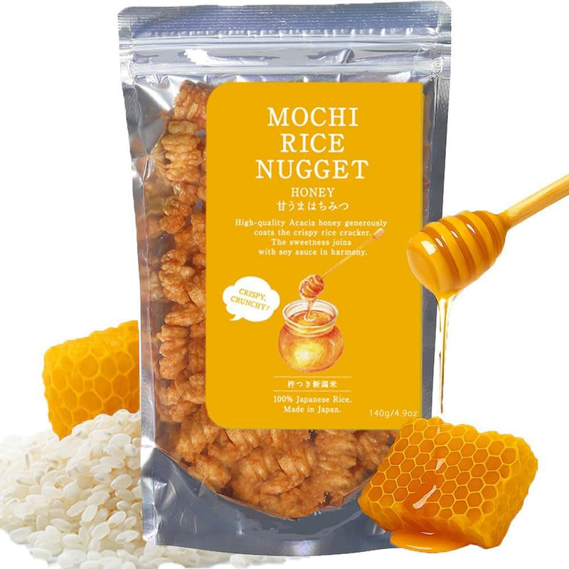 Mochi Rice Nuggets – Japanese Rice Crackers, Rice Crispy Treats, Japanese Snacks, No MSG, No Artificial Colors or Preservatives, Made in Japan, arare rice crackers, Black pepper flavor 4.9oz (140g)