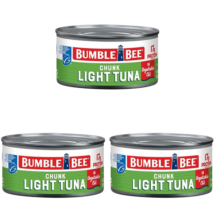 Bumble Bee Chunk Light Tuna In Water, 5 oz Cans (Pack of 24) - Wild Caught Skipjack Tuna - 23g Protein Per Serving - MSC Certified Sustainable Seafood, Non-GMO, Gluten Free, Kosher