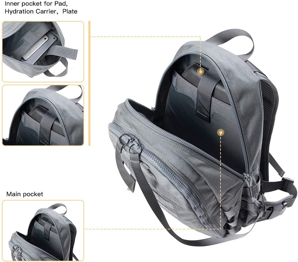 EXCELLENT ELITE SPANKER Military Tactical Backpack Detachable Backpack Quickly Turns into Outdoor Vest(Grey)