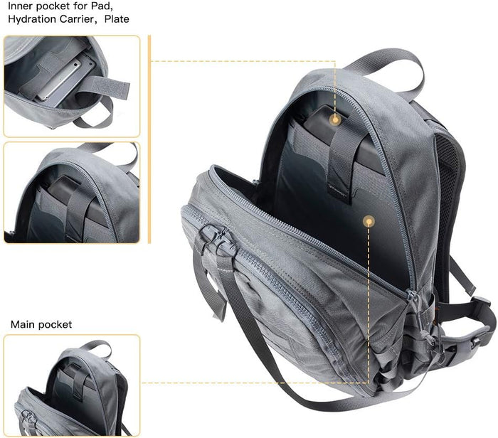 EXCELLENT ELITE SPANKER Military Tactical Backpack Detachable Backpack Quickly Turns into Outdoor Vest(Grey)