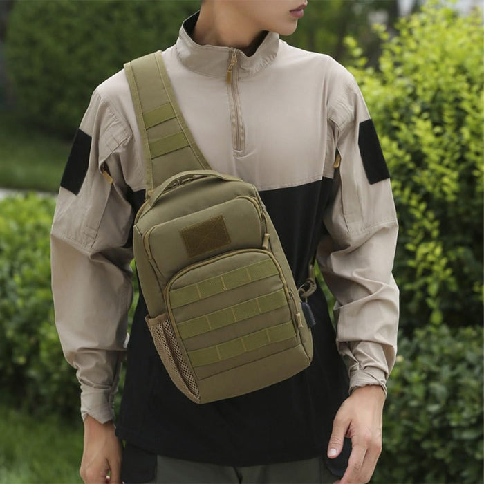 Tactical Sling Bag, Portable Molle Chest Pack Military Large Capacity Sling Backpack with 3 Carrying Methods for Outdoor Sports Travel Climbing
