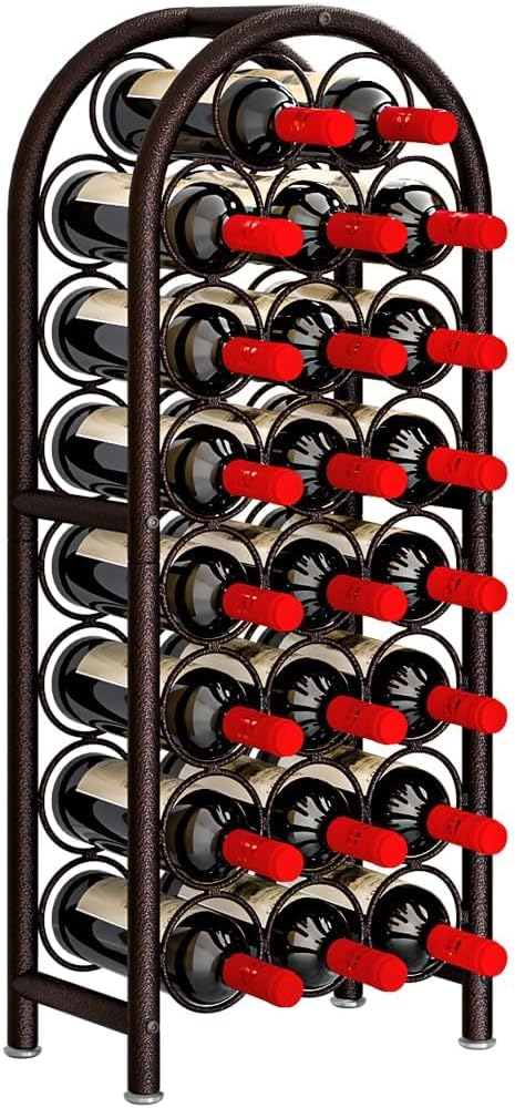 Wine Rack Freestanding Floor Metal Holders Stands Organizer Storage 23 Bottles Black