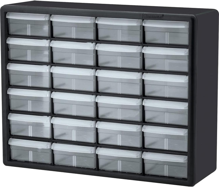 Akro-Mils 44-Drawer Plastic Drawer Storage Cabinet for Garage Organization, Bead Organizer, Building Bricks Storage, Teacher Toolbox, Makeup Organizer, 20-Inch W x 6-Inch D x 16-Inch H, 10144 Black