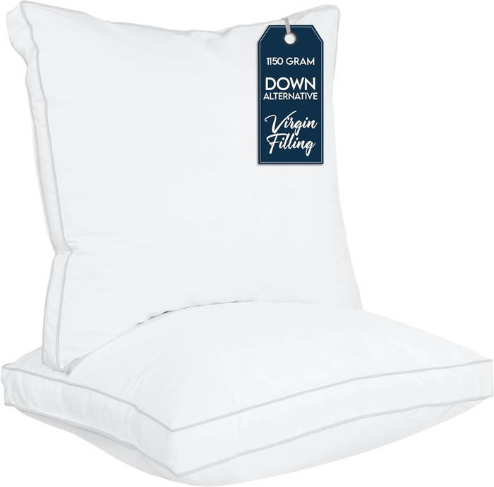 Utopia Bedding Bed Pillows for Sleeping Queen Size (White), Set of 2, Cooling Hotel Quality, Gusseted Pillow for Back, Stomach or Side Sleepers