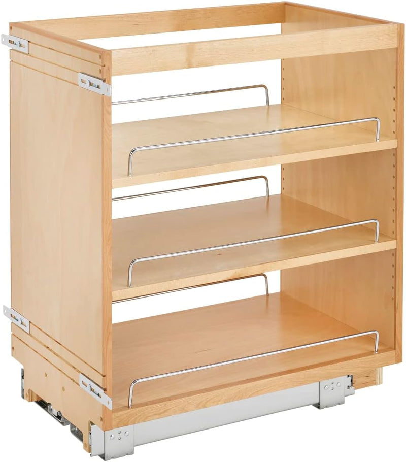 Rev-A-Shelf 8" Pullout Kitchen Cabinet Storage Organizer Slide Out Pantry Spice Rack with Adjustable Shelves for 8.5" W Cabinet Opening, 448-BC-8C