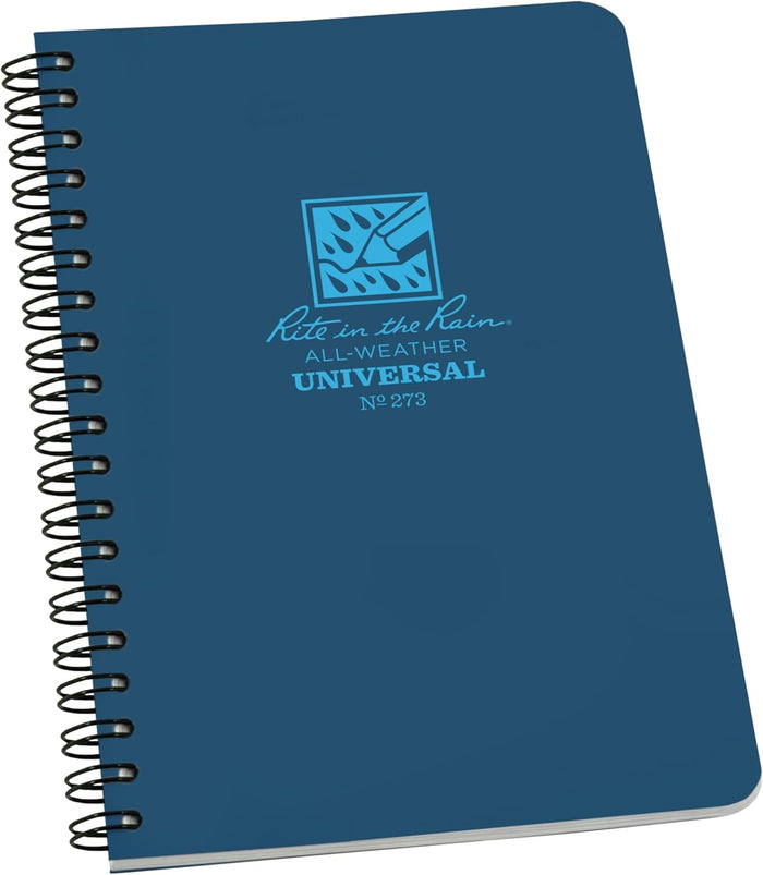 Rite In The Rain Weatherproof Stapled Notebook, 4.625" x 7", Orange Cover, Universal Pattern, 3 Pack (No. OR71FX)