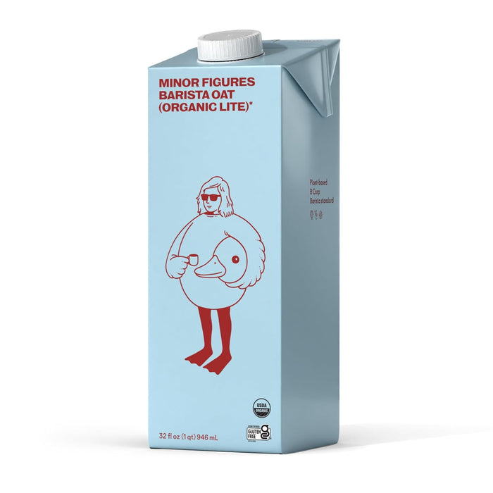 Minor Figures - Oat Milk - Organic - Barista Standard - 32 Oz - 6 Pack - Non Gmo - Plant Based - Vegan - Dairy Free - Shelf Stable - Unsweetened