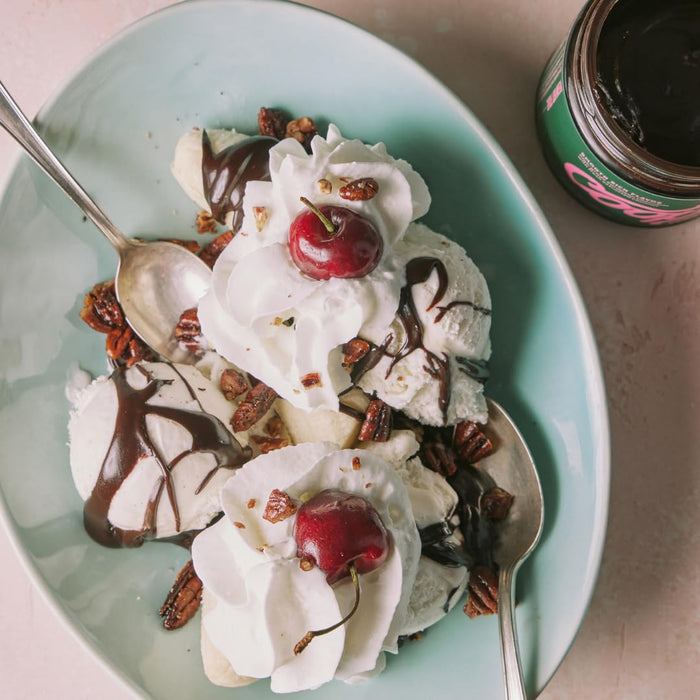 Coop's Vegan Hot Fudge Sauce 10.6 OZ (Pack of 6) - Gluten Free Vegan, Kosher, Non GMO, Gourmet, All Natural, Plant Based Dairy Free Whipped Topping