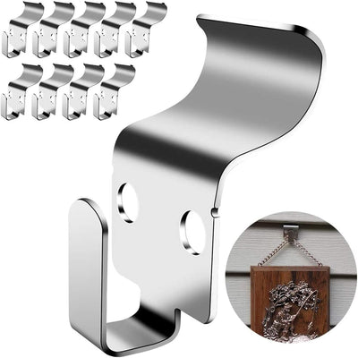 Vinyl Siding Hooks SS, Hold Up to 30lbs Siding Hooks for Hanging Outdoor, No Drilling Vinyl Siding Clips,Easy Install Rustproof Siding Clips to Hang Things for Holiday Lights, Home Decor 10 Pack