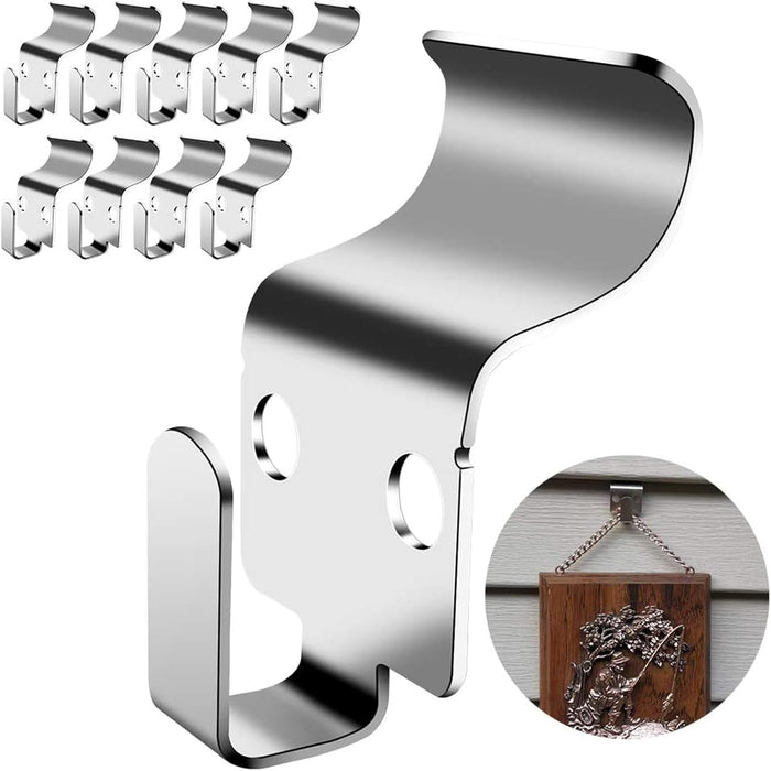 Vinyl Siding Hooks SS, Hold Up to 30lbs Siding Hooks for Hanging Outdoor, No Drilling Vinyl Siding Clips,Easy Install Rustproof Siding Clips to Hang Things for Holiday Lights, Home Decor 10 Pack