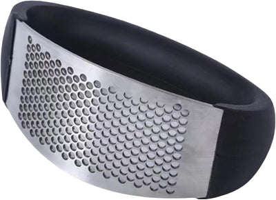 Generic S&HA Stainless Steel Garlic Masher Kitchen Device Household Manual Annular Garlic Press Garlic Grinder, Larger, Black