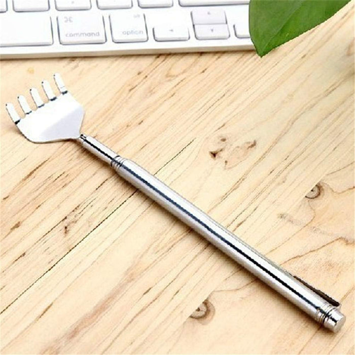 Back Scratcher Massager Stainless Steel Portable Telescopic Back Itch Scratcher Heath Care(Silver Color)