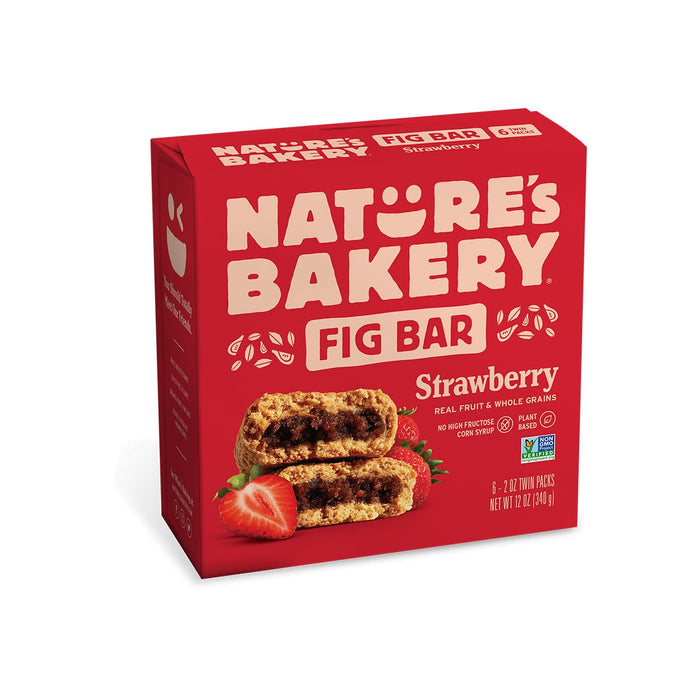 Nature's Bakery Whole Wheat Fig Bars, Real Fruit, Strawberry, 12 Twin packs