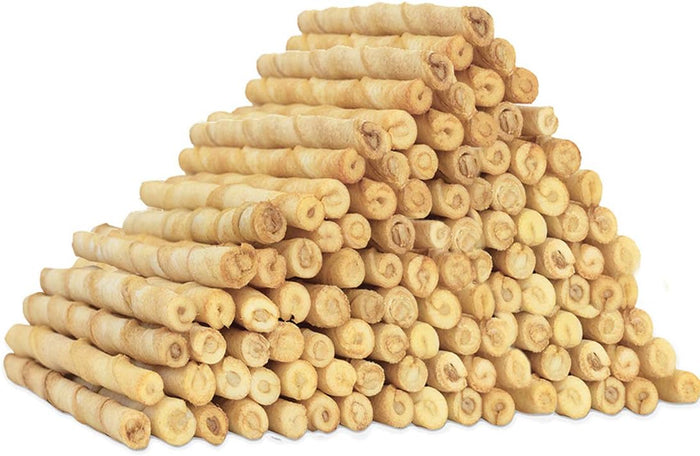MON2SUN Dog Rawhide Twist Sticks Natural 5 Inch Thin Sticks Rawhide Chews Treats for Puppy and Small Dogs 120 Count