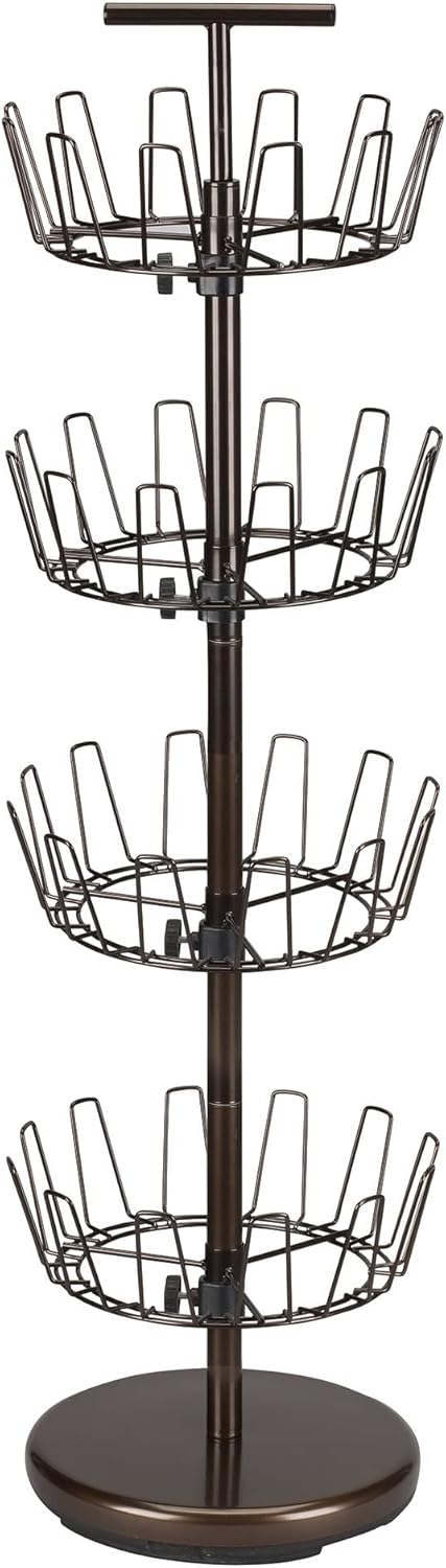 Household Essentials 4-Tier Shoe Storage Tree, Matte Black