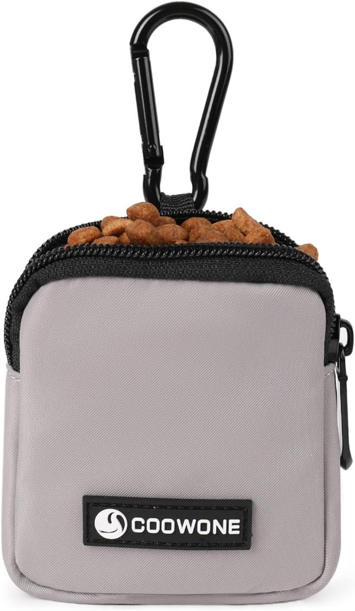 Waterproof Dog Treat Pouch, Dog Training Treat Pouch Built in Poop Bag Dispenser Adjustable Shoulder Bag (BLK) (BLK)